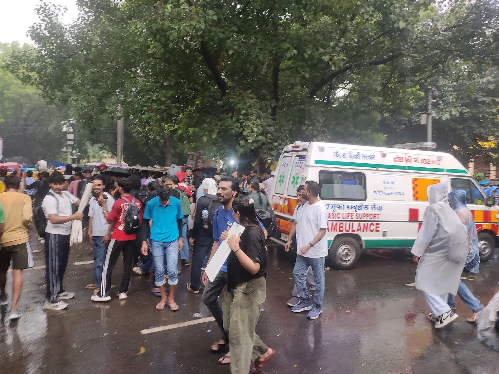 Students protesting against the 2026 NEET-UG paper leak at Jantar Mantar, New Delhi, on 20 July 2026, ahead of the march on Parliament